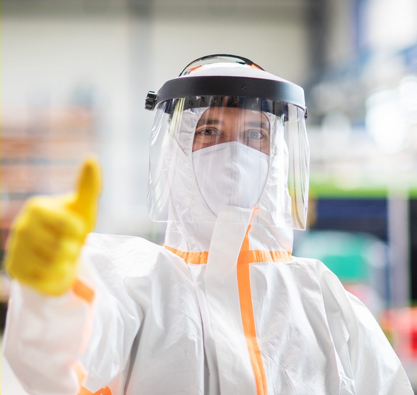 Truly Nolen professional wearing protective equipment.